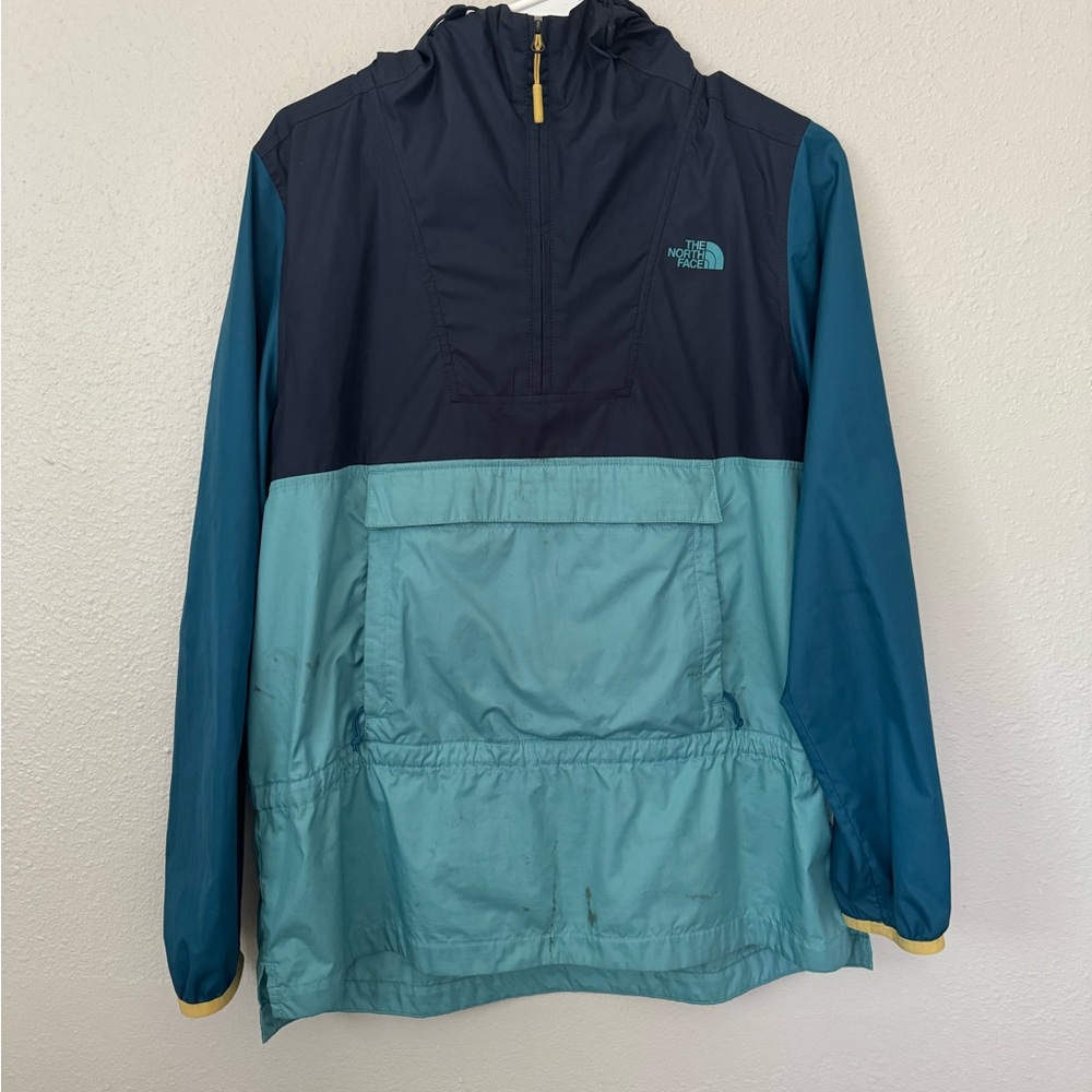 The North Face Navy and Aqua Pullover Jacket